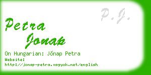 petra jonap business card